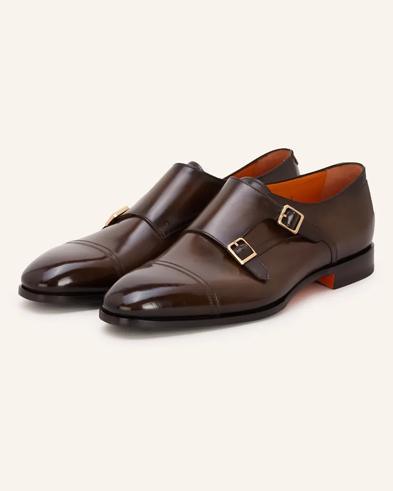 Santoni Double-Monks Axel braun Dunkelbraun