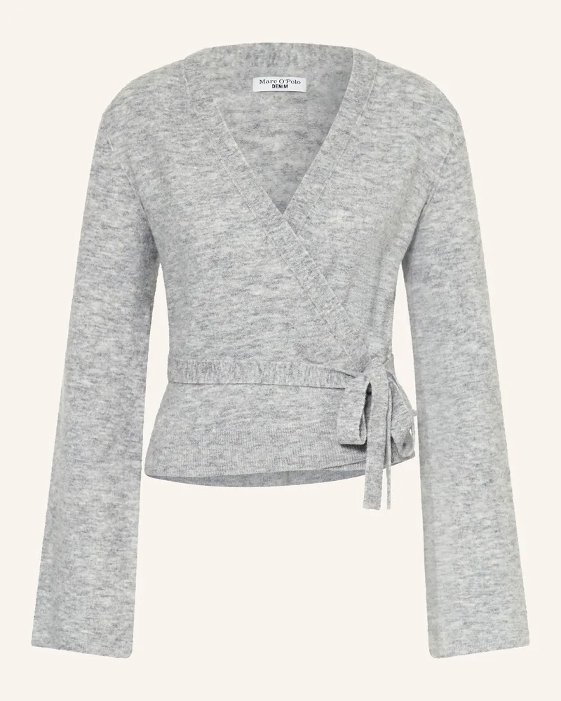 Marc O'Polo Strickjacke in Wickeloptik Grau