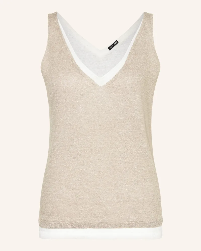 Iris von Arnim Stricktop VALERIA mit Leinen Beige