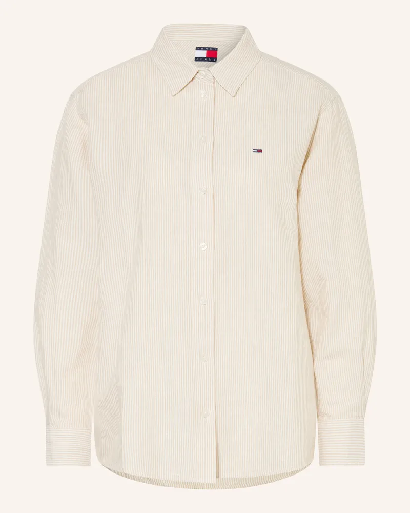 Tommy Hilfiger Hemdbluse Mit Leinen braun Beige