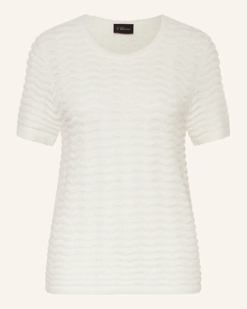 S.Oliver Strickshirt mit Pailletten Ecru