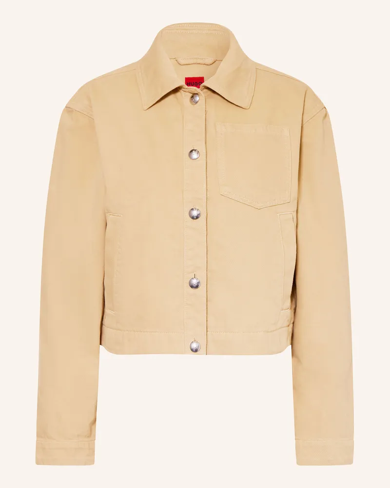 HUGO BOSS Cropped-Jeansjacke ACLISA Beige