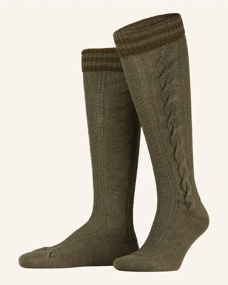 Lusana Trachten-Kniestrümpfe gruen 3017