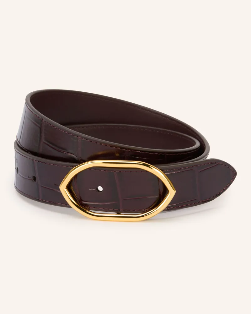 Jacquemus Ledergürtel La Ceinture Calisson rot Dunkelrot