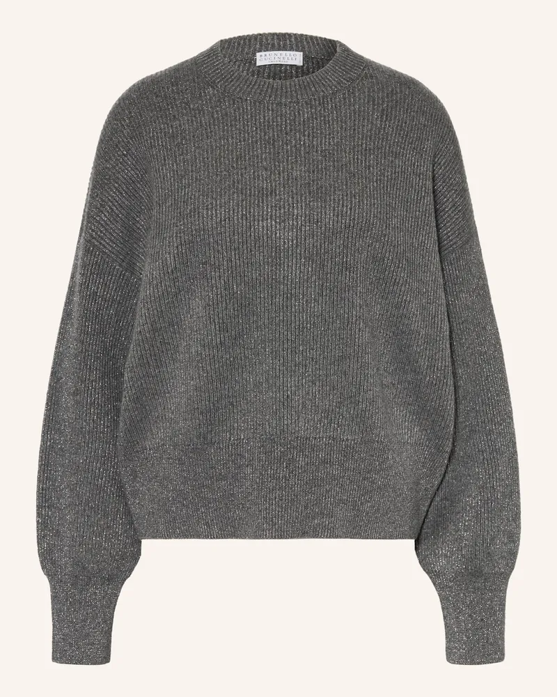 Brunello Cucinelli Cashmere-Pullover Dunkelgrau