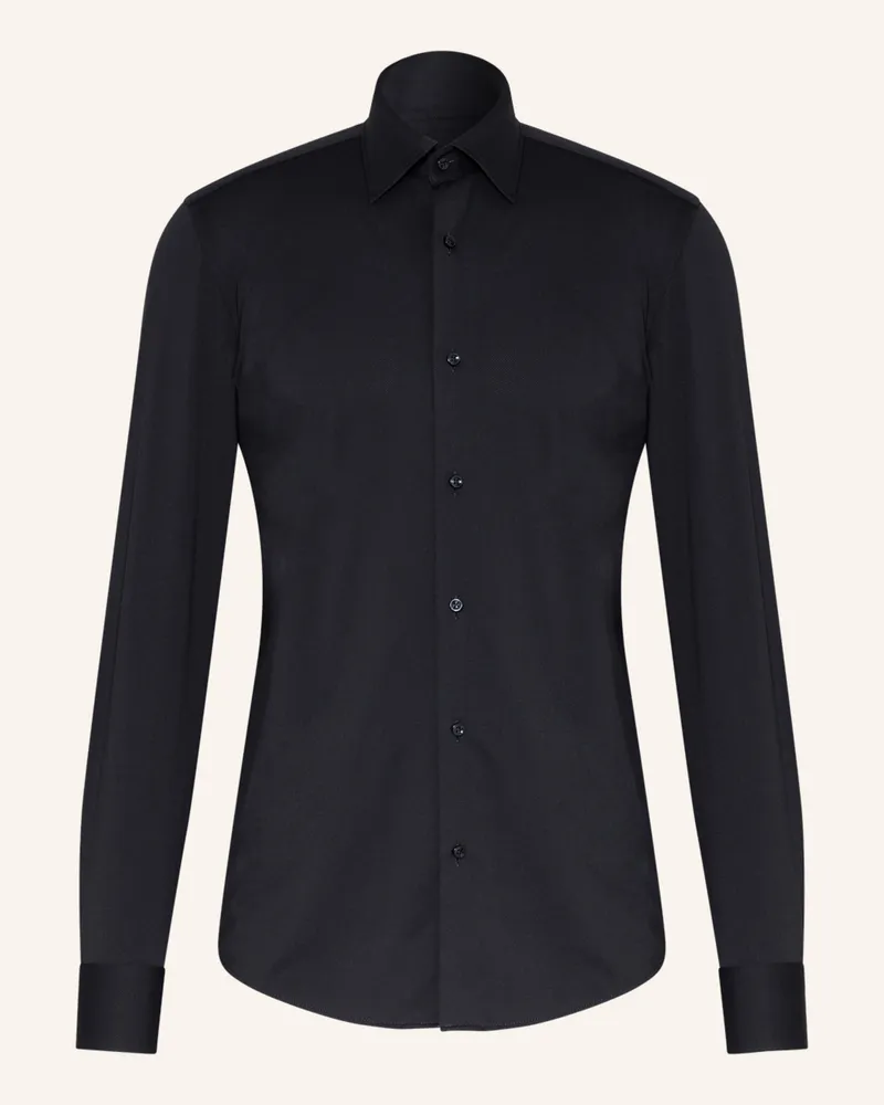 HUGO BOSS Jerseyhemd HANK Slim Fit Dunkelblau