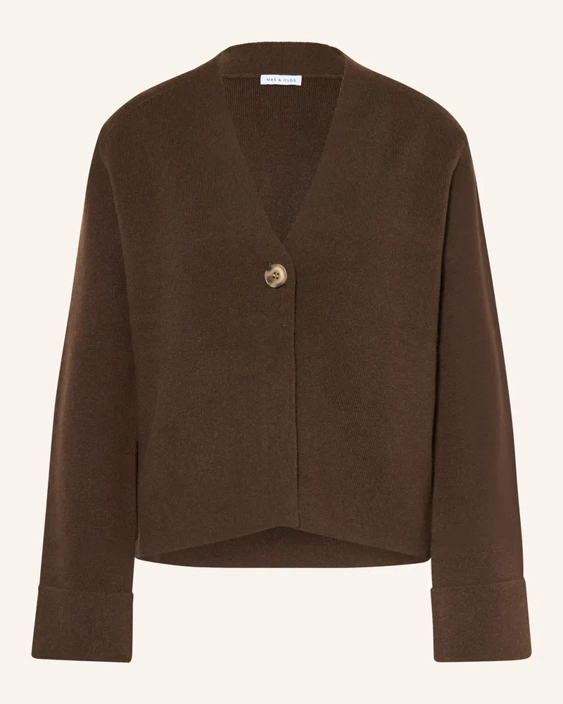 Mrs & HUGS Strickjacke Mit Cashmere braun Braun