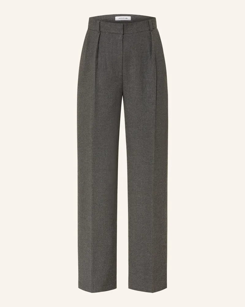 Lacoste Marlenehose aus Flanell Dunkelgrau