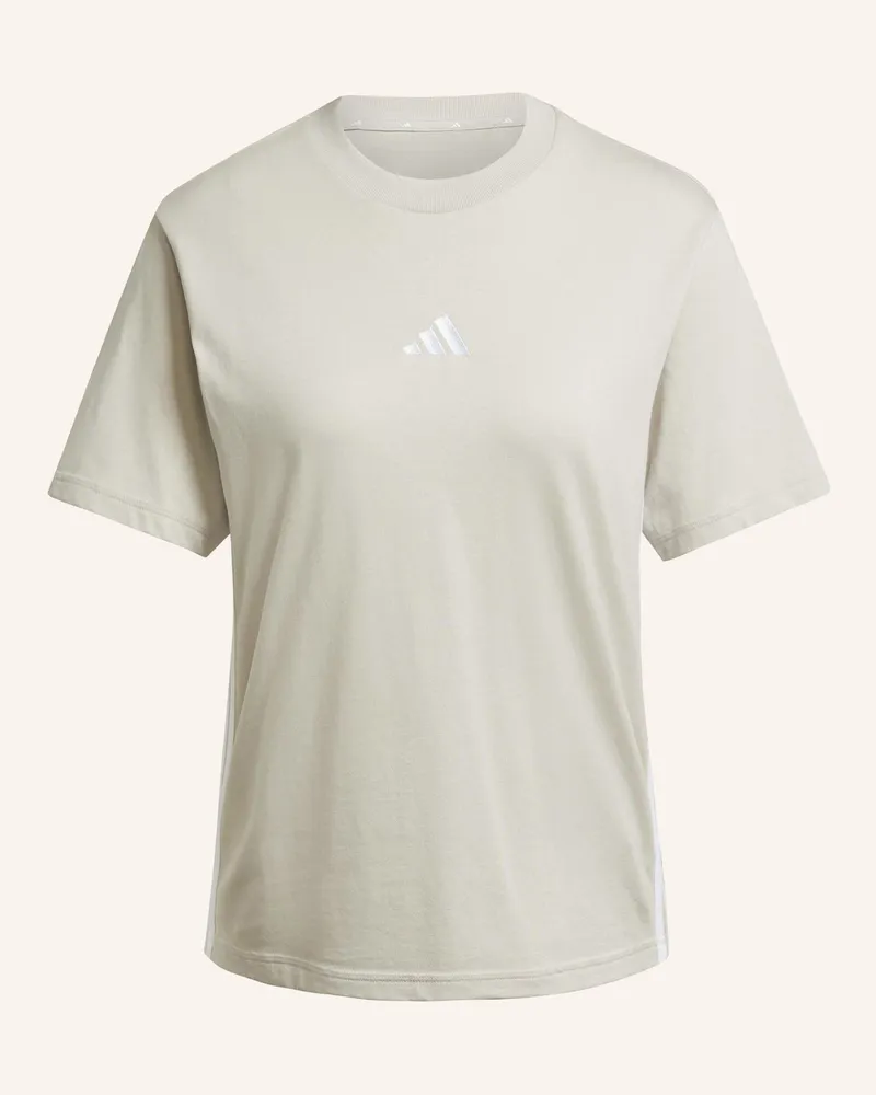 adidas T-Shirt Essentials 3-Streifen beige Beige