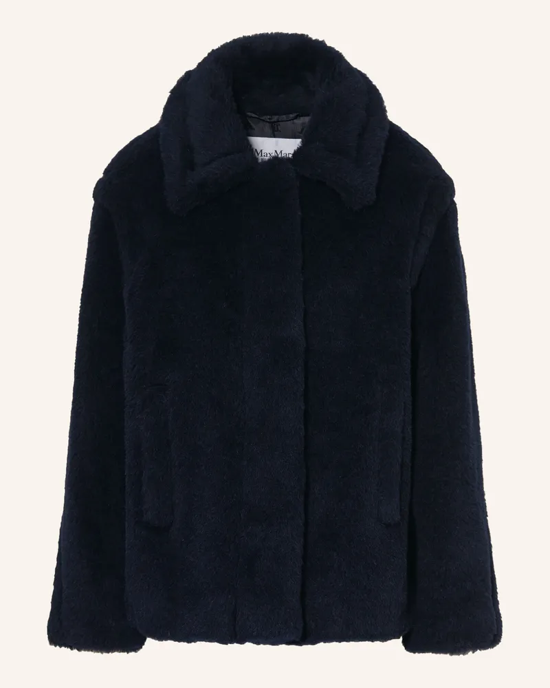 Max Mara Teddyfell-Jacke MXMFUGGITO mit Alpaka Dunkelblau