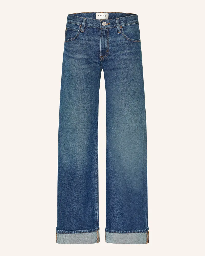 Frame Denim Wide Leg Jeans The Cuffed Low Bow blau Voll