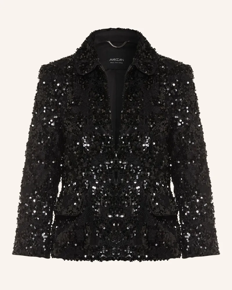 Marc Cain Spitzenblazer Mit Pailletten Und 3/4-Arm schwarz 900