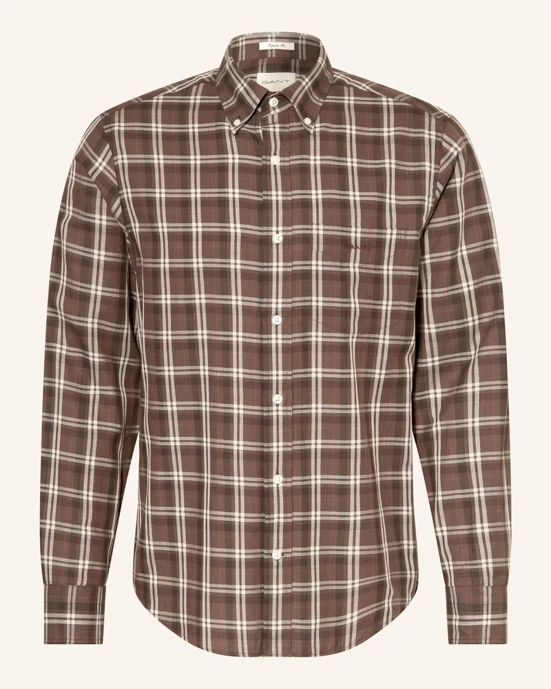 Gant Hemd Regular Fit beige Taupe