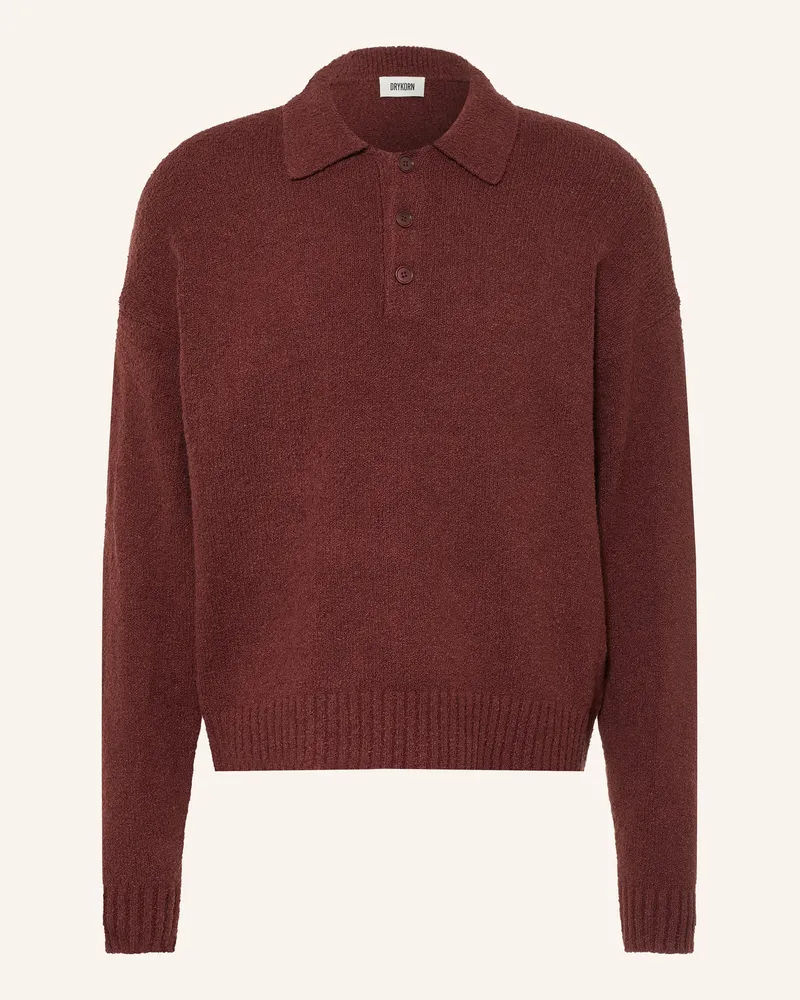 Drykorn Bouclé-Pullover Bekket rot Dunkelrot