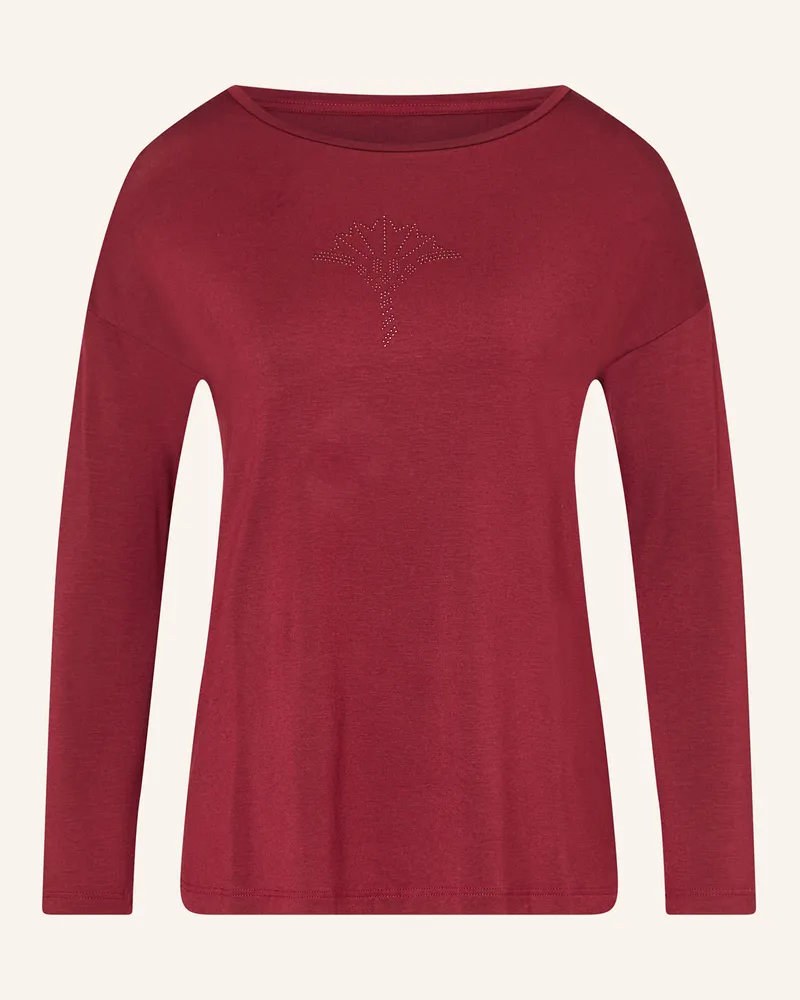 JOOP! Schlafshirt mit Schmucksteinen Dunkelrot