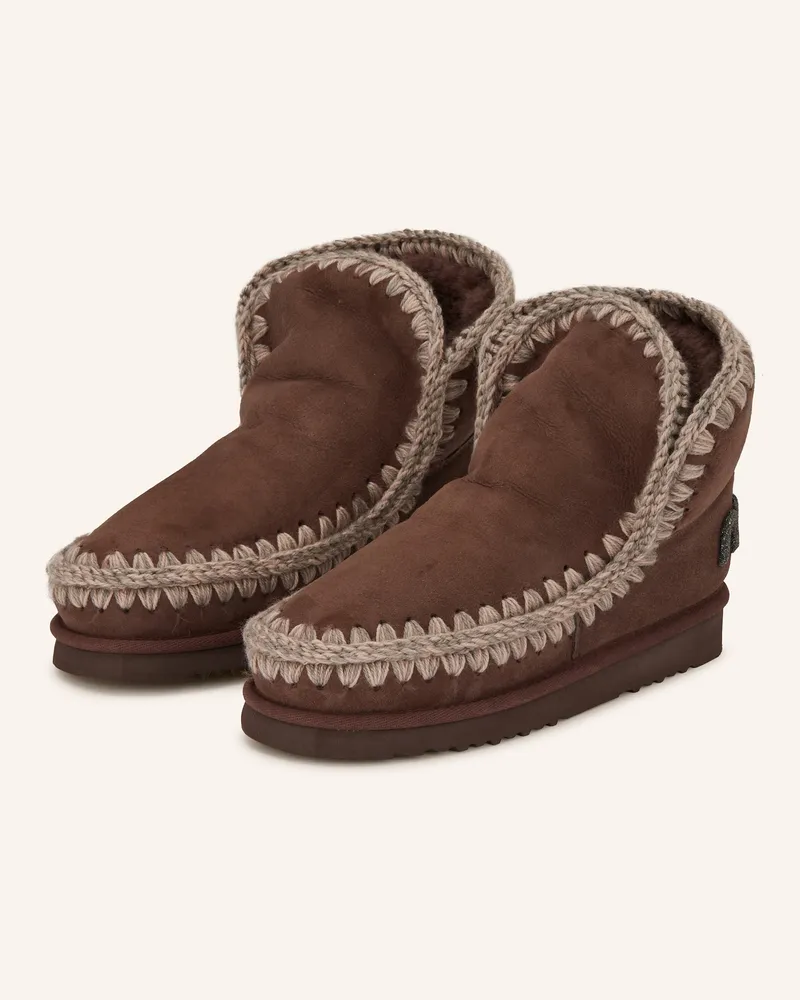 Mou Boots ESKIMO 18 GLITTER LOGO mit Schmucksteinen Braun