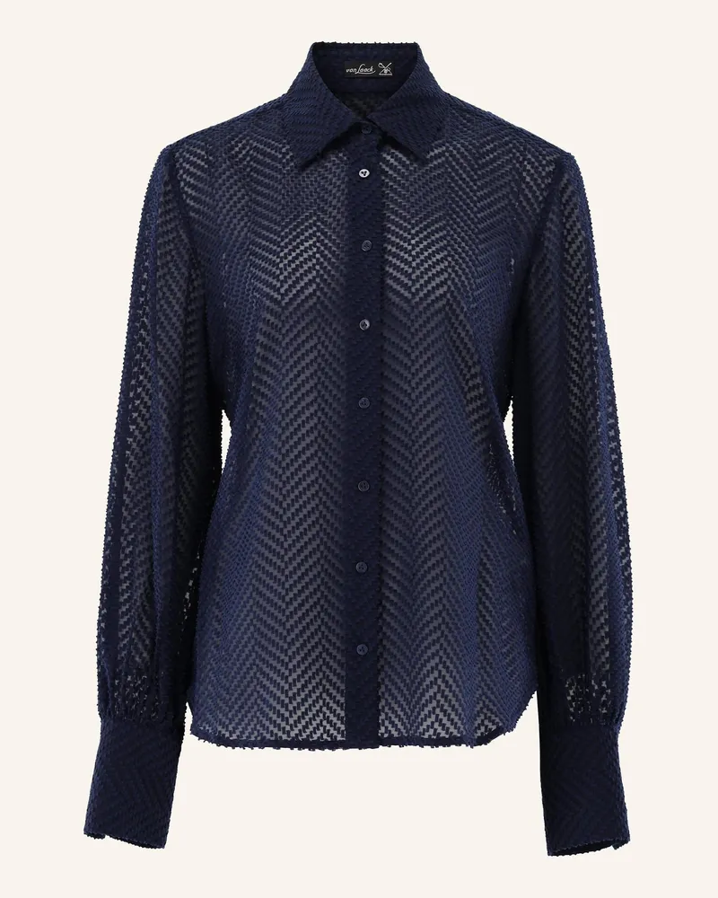 van Laack Bluse Modern Fit blau Dunkelblau