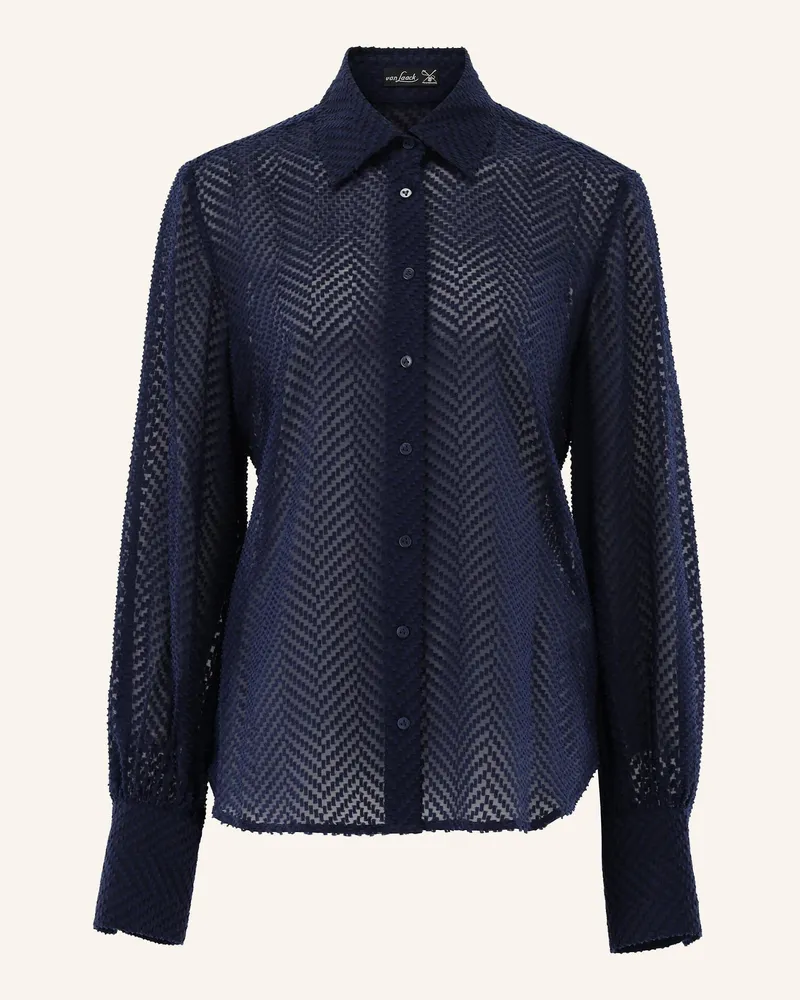 van Laack Bluse Modern Fit blau Dunkelblau