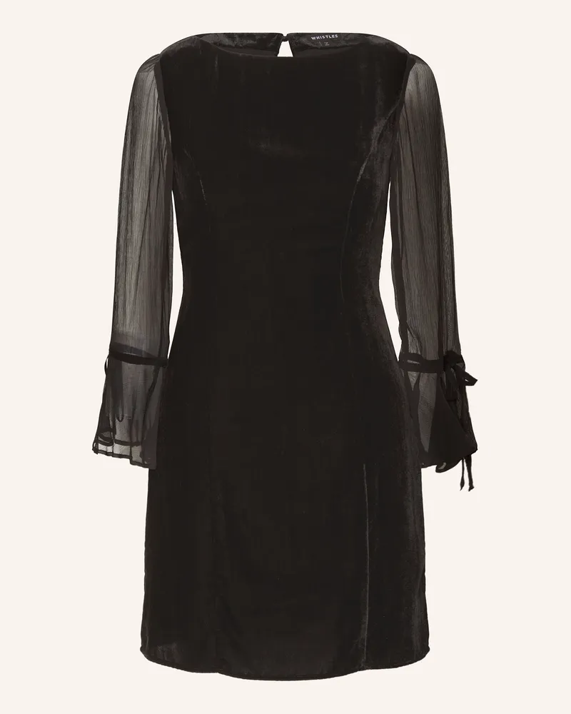 Whistles Samtkleid MYLA mit 3/4-Arm Schwarz
