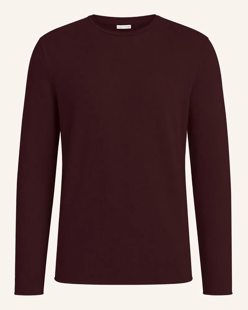 KIEFERMANN Kiefermann Herren French-Terry Sweatshirt Mit Offenen Kanten Frankon rot Dunkelrot