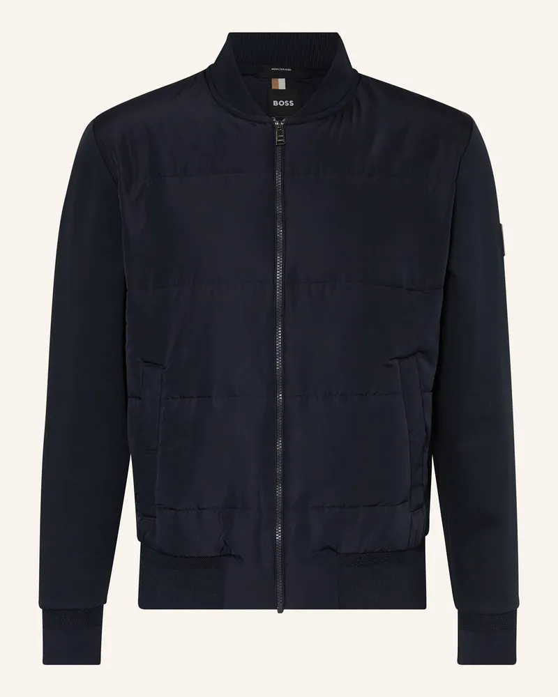 HUGO BOSS Jacke SKILES im Materialmix Dunkelblau