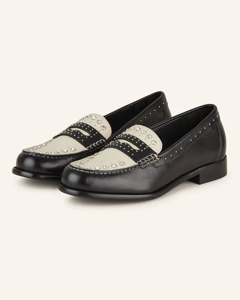 Bronx Penny-Loafer FRIZ-O mit Schmucksteinen Hellgrau