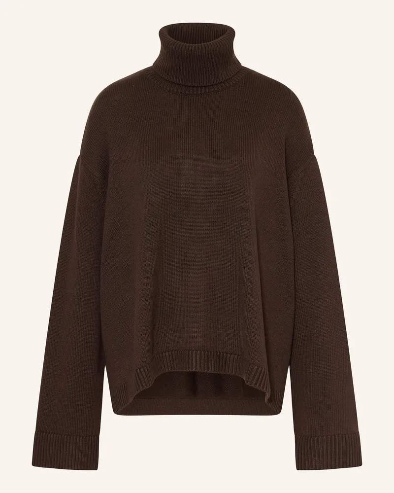 FRANKIE Shop Rollkragenpullover RHEA Dunkelbraun