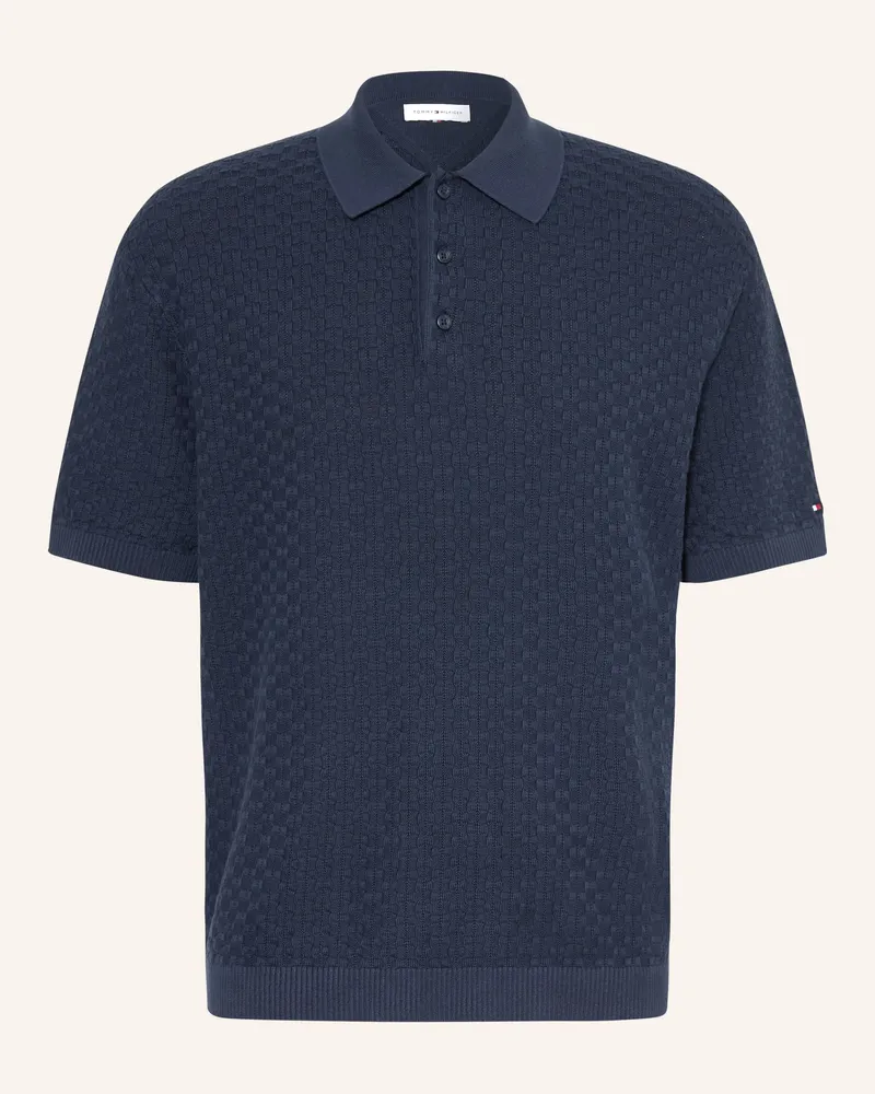 Tommy Hilfiger Strick-Poloshirt blau Dunkelblau