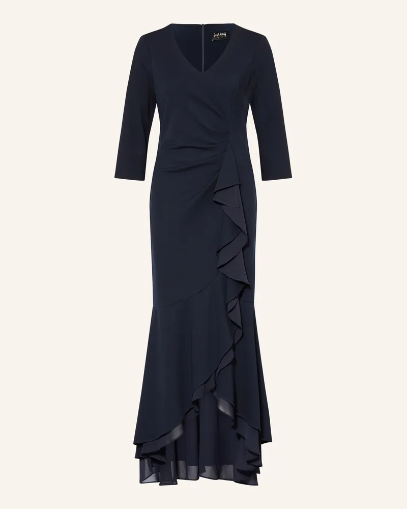 Joseph Ribkoff Abendkleid Mit 3/4-Arm Und Volants blau Dunkelblau