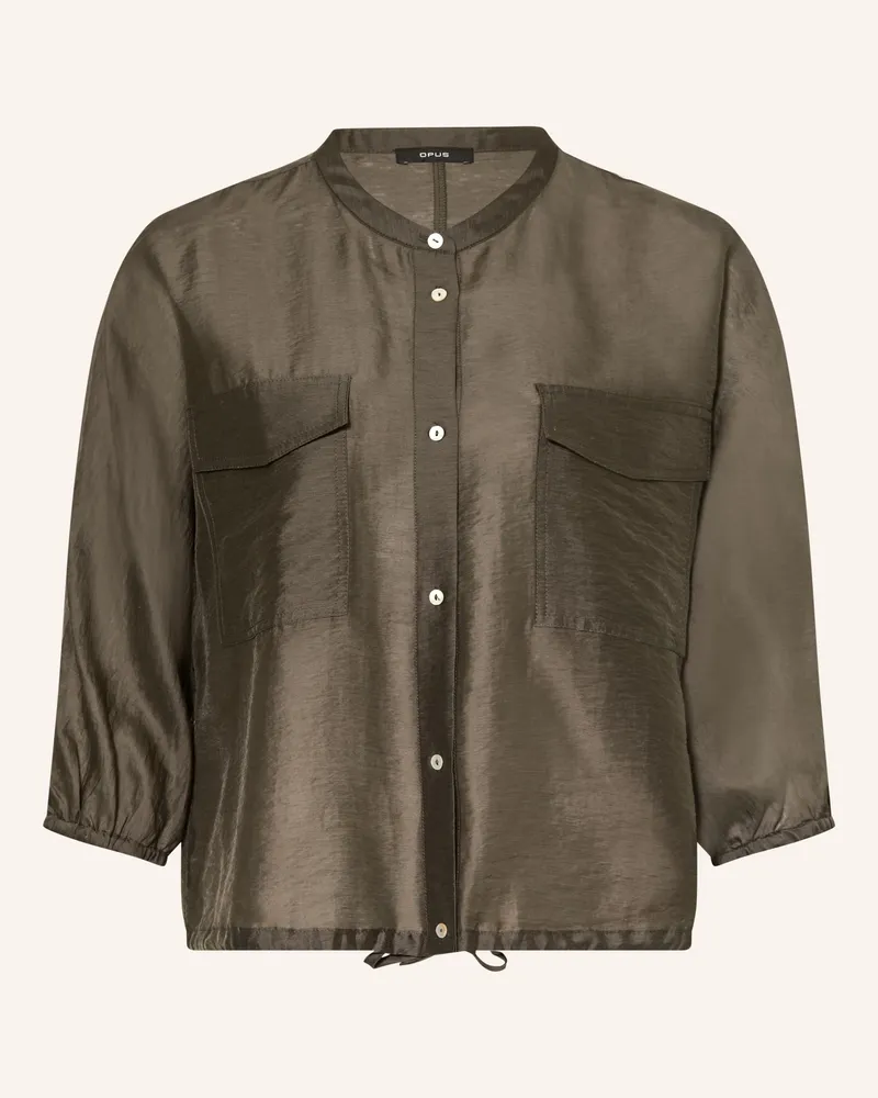 OPUS Bluse Funuk Mit 3/4-Arm gruen Dunkelgrün
