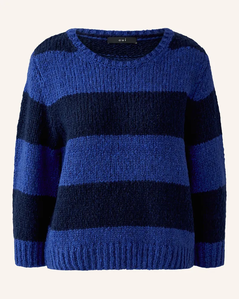 Oui  Pullover Mit 3/4-Arm blau Dunkelblau