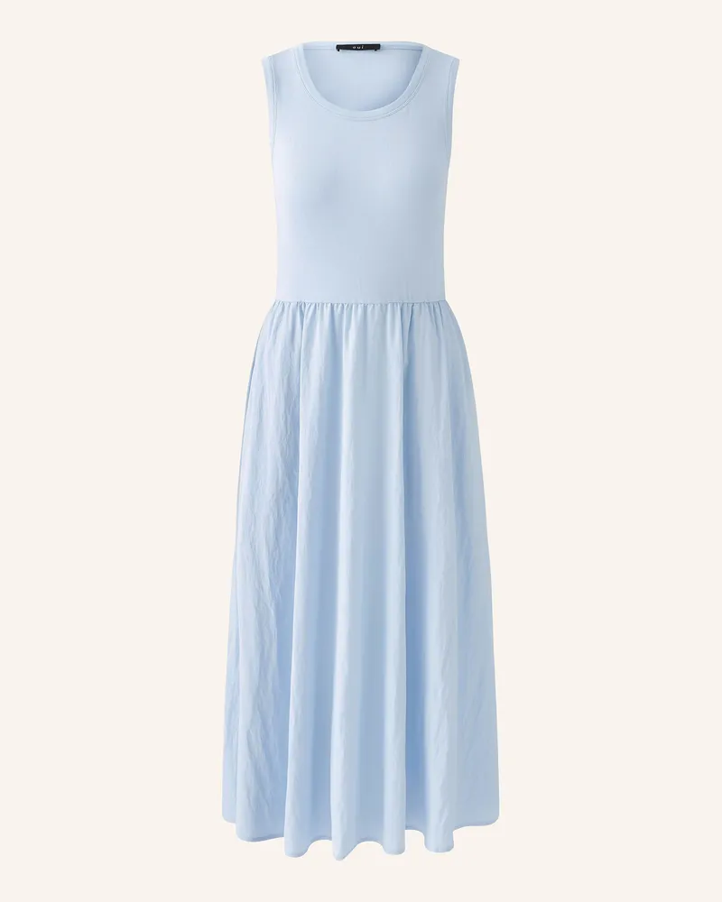 Oui  Kleid im Materialmix Hellblau