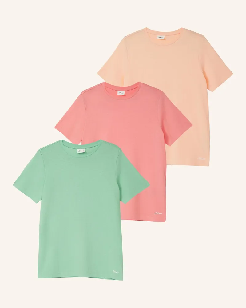 S.Oliver 3er-Pack T-Shirts gruen Grün