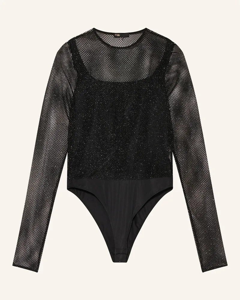 Maje Body mit Glitzergarn Schwarz