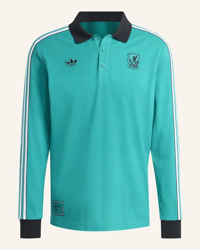 adidas LIVERPOOL FC TERRACE ICONS LANGÄRMELIGES POLOSHIRT Grün