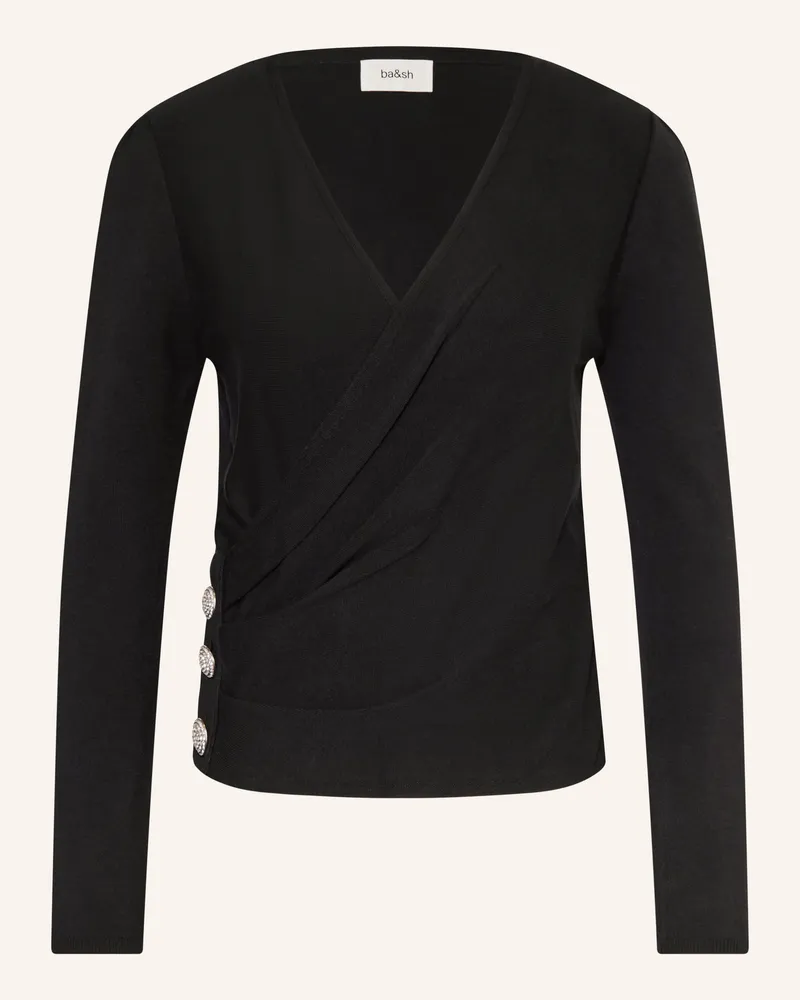 ba&sh Pullover HUGO mit Schmucksteinen Schwarz