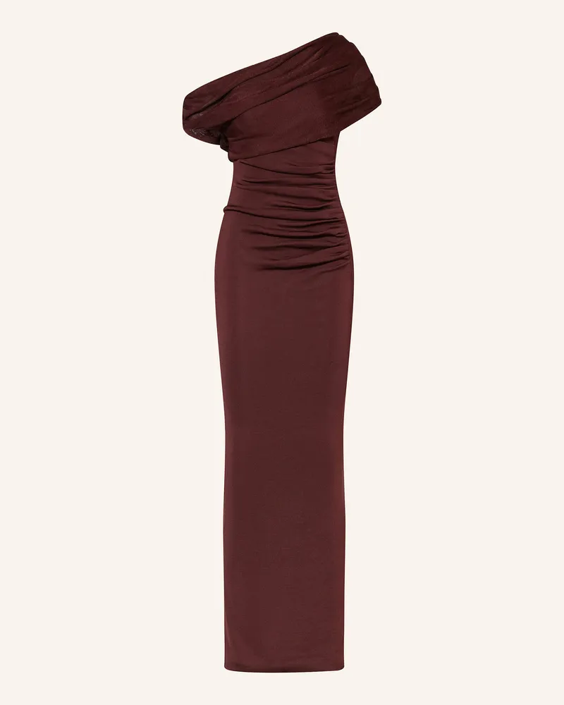 Self-Portrait Strickkleid Dunkelbraun