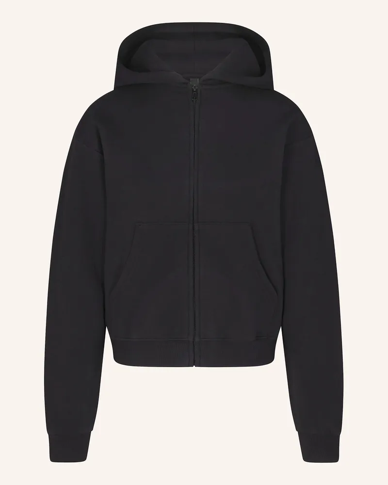 SKIMS Lounge-Sweatjacke Cotton-Fleece schwarz Onyx