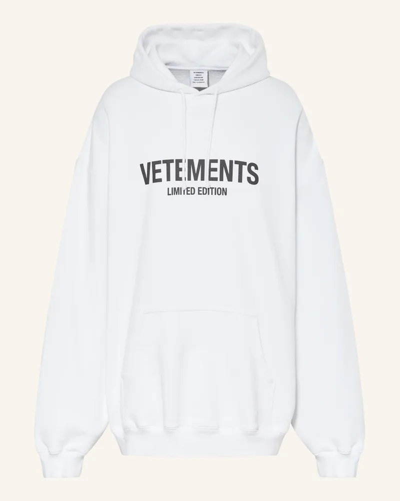 VETEMENTS Oversized-Hoodie Weiss