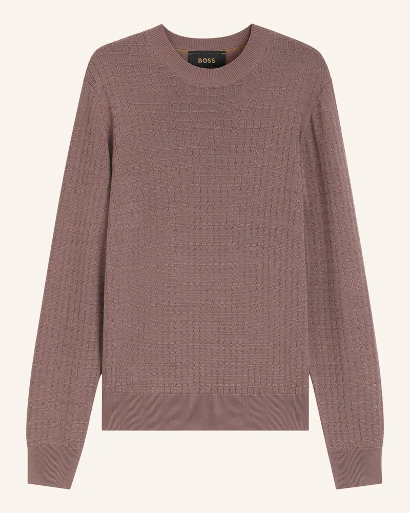 HUGO BOSS Pullover Fabrizio Regular Fit braun Hellbraun