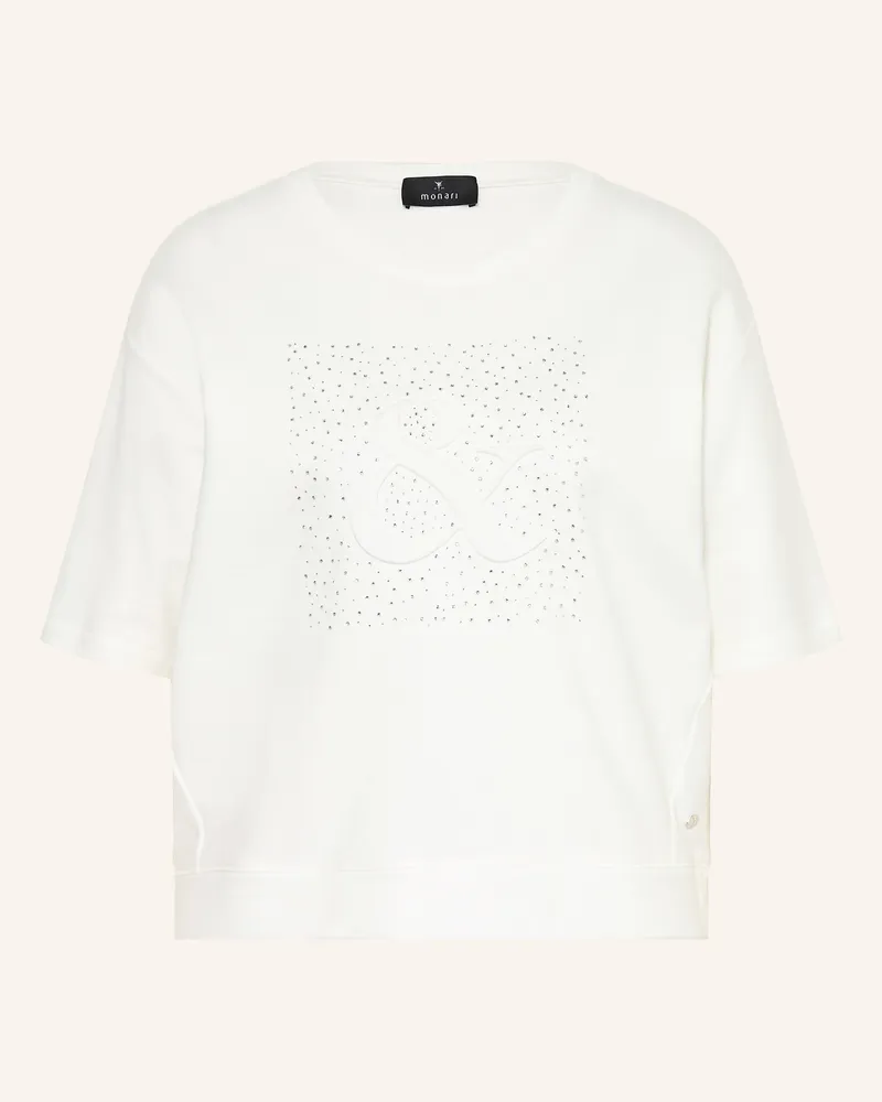 monari Sweatshirt mit Schmucksteinen Creme