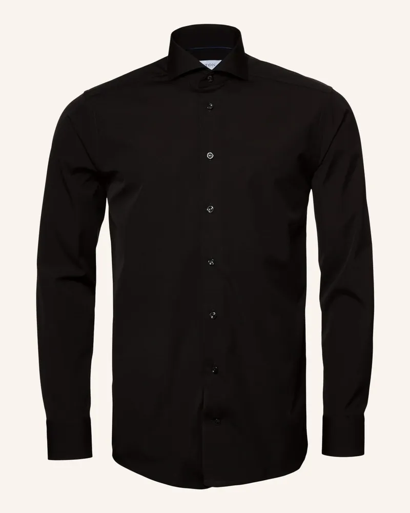 Eton Popelinhemd Slim Fit Schwarz