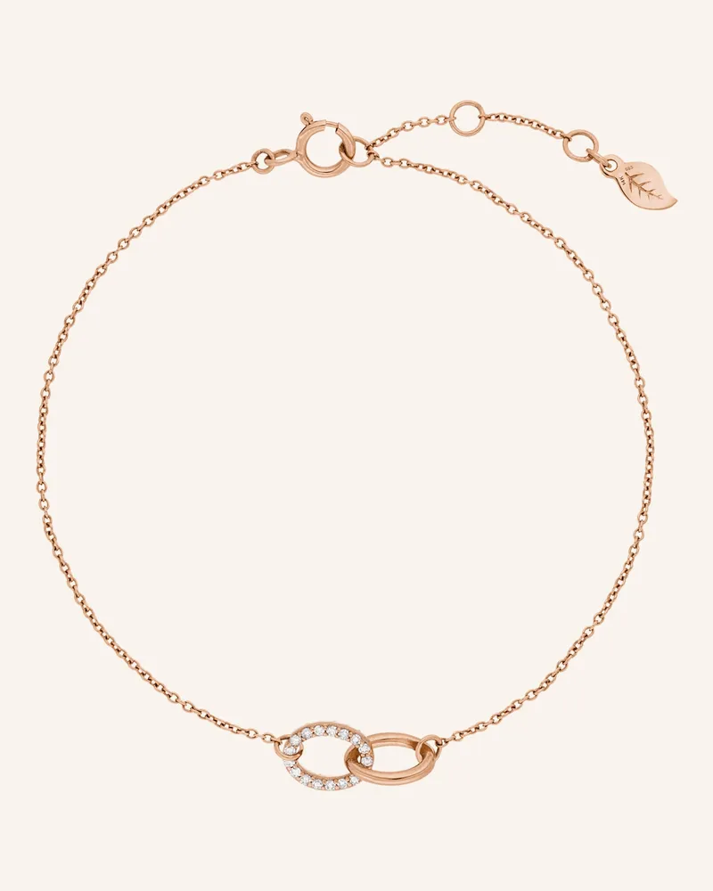 Leaf Armband ETERNAL TOUCH aus 14 Karat Roségold mit Diamanten Roségold