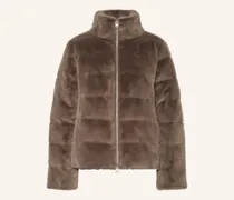 Daunenjacke Fenja Mit Kunstpelz braun