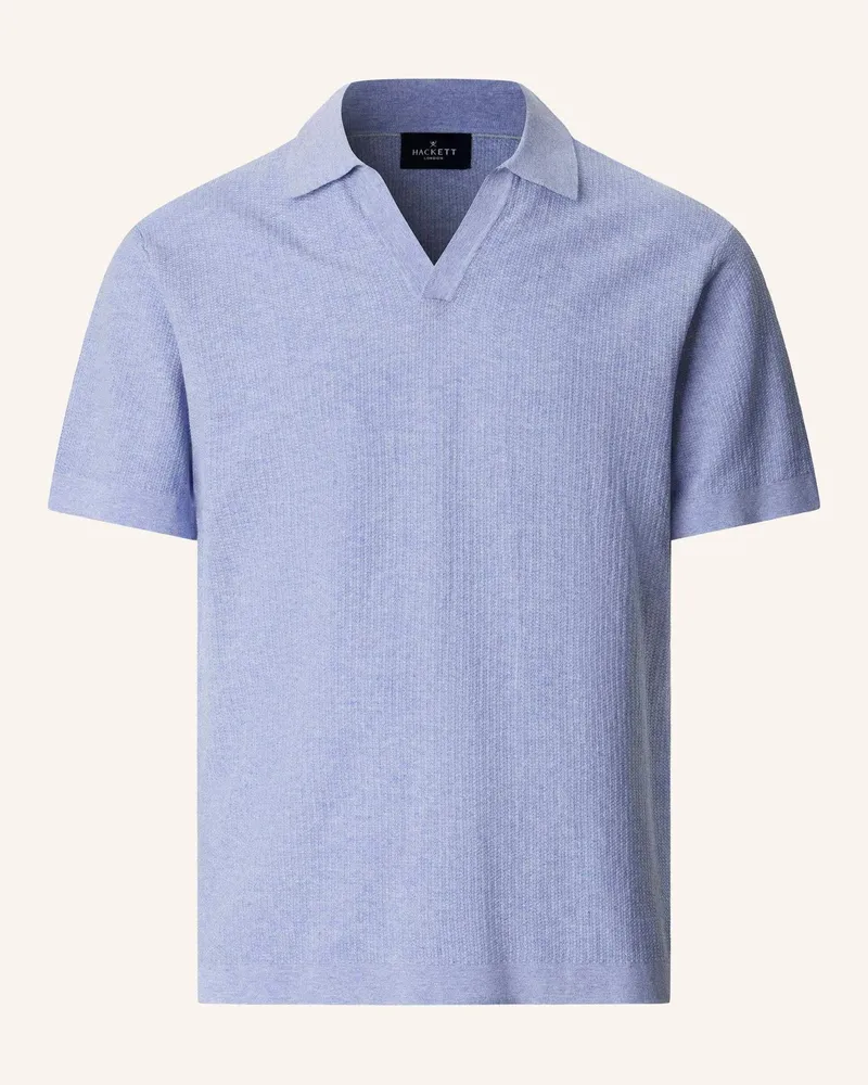Hackett Poloshirt Riviera Knit Ss Polo blau Hellblau