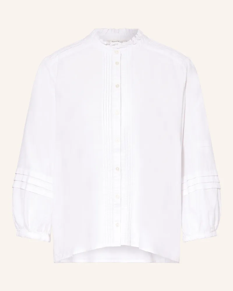 Part Two Bluse mit Leinen und 3/4-Arm Weiss