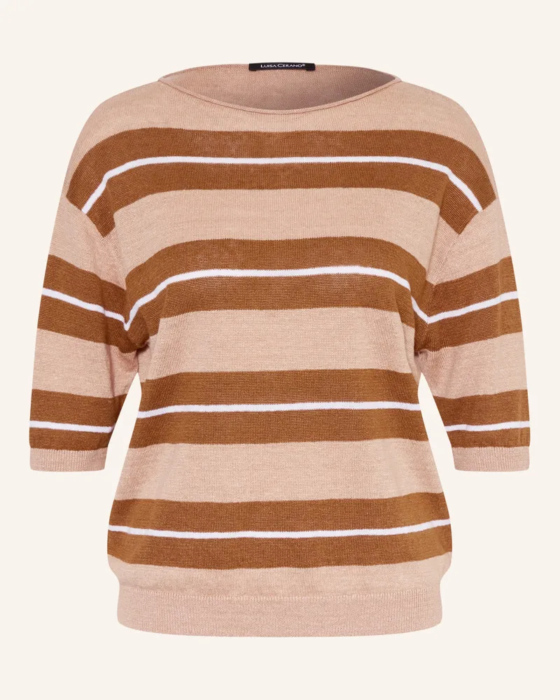 Luisa Cerano Strickshirt Aus Leinen braun Braun