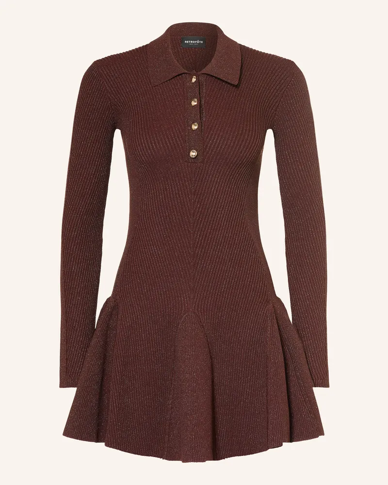Retrofête Strickkleid Biona Mit Glitzergarn braun Braun