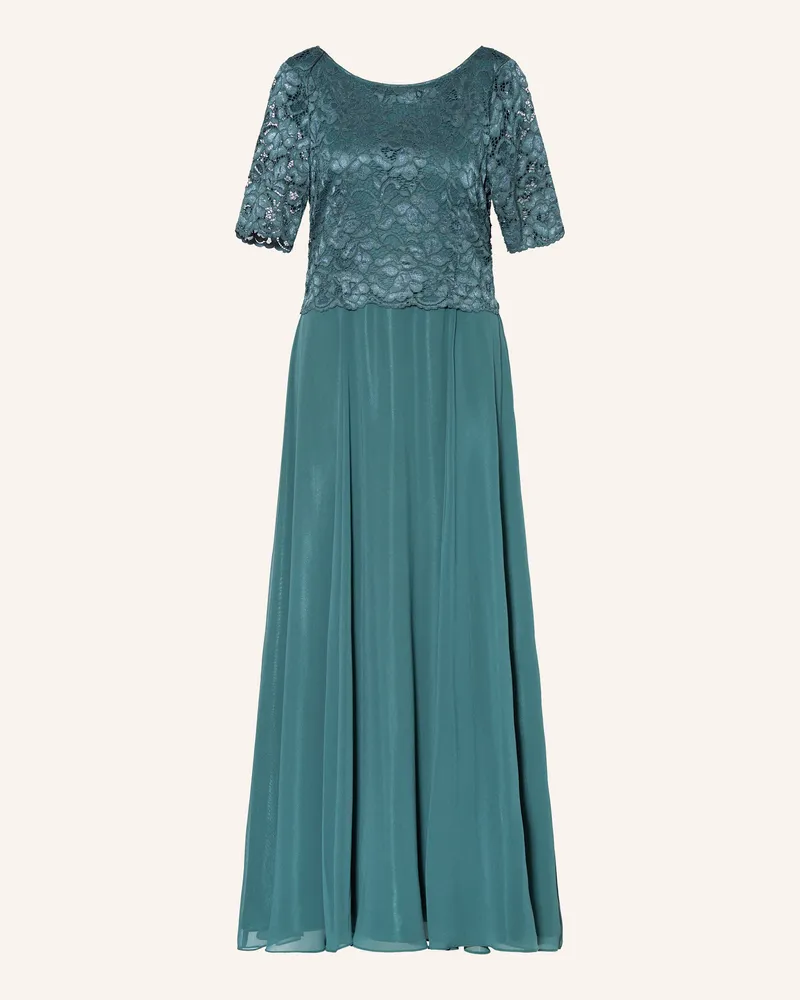 Vera Mont Abendkleid mit Spitze Dunkelgrün