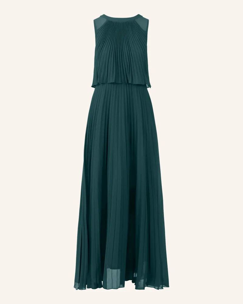 Apart Abendkleid mit Plissees Dunkelgrün